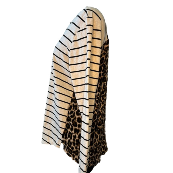 Ariat Katharine Women's Knit Top Leopard Print Rayon Crepe Long Sleeve Size L - Picture 12 of 13